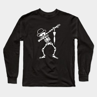 Dab dabbing skeleton bowler hat London England umbrella Long Sleeve T-Shirt